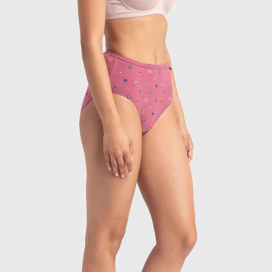 Jockey 1406 Women's Super Combed Cotton Underwear Mid Waist Hipster Panty|PO3 | Multicolor Dark assorted-XL