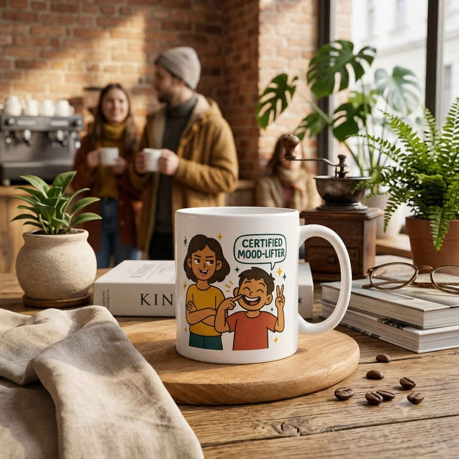Saffron Ceramic Printed Mug | Mood Lifter