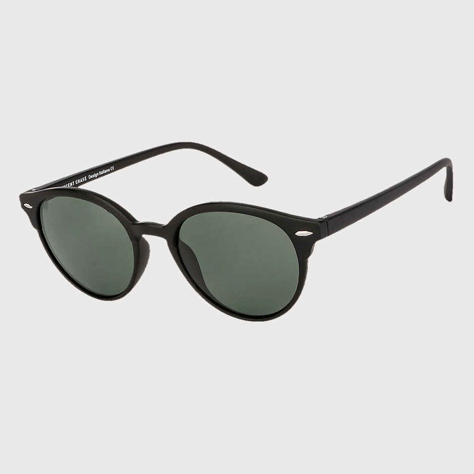 Vincent Chase By Lenskart Unisex Geometric Polycarbonate Round Sunglasses | Green and Black - L