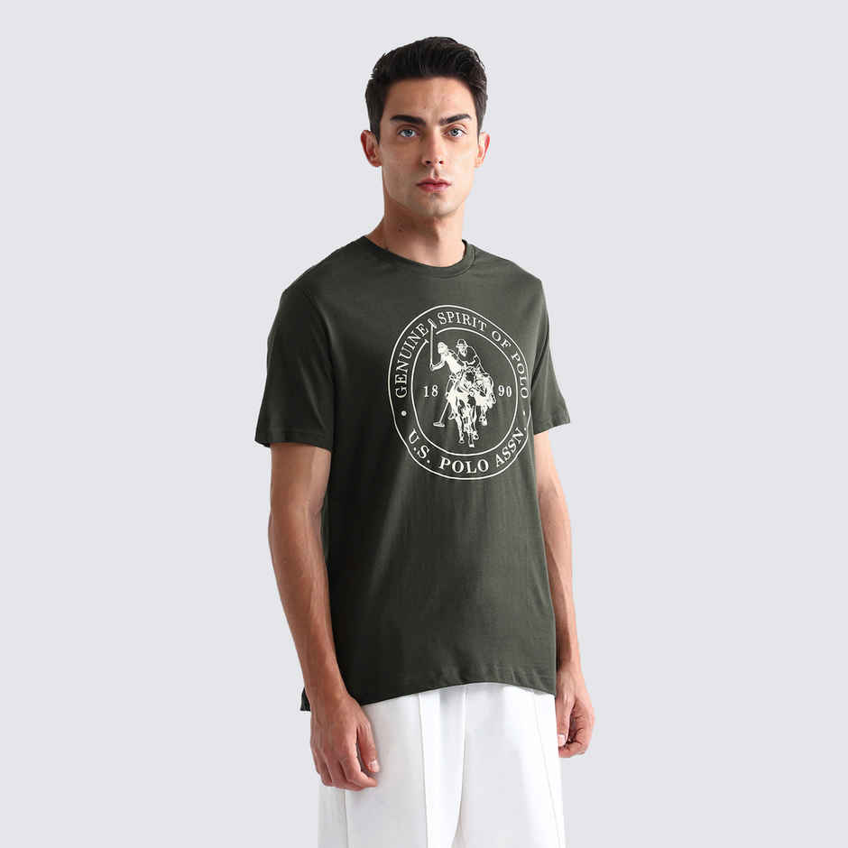 U.S. Polo Assn. Men's Comfort Fit Printed Lounge T-Shirt | Olive - XL