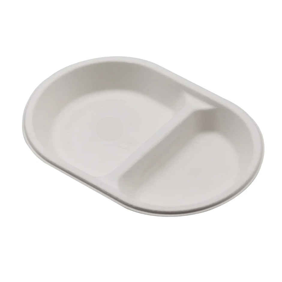 Bagasse Tray | 2 Compartment | Ideal for Starters Dips and Snacks | Vinay Trading