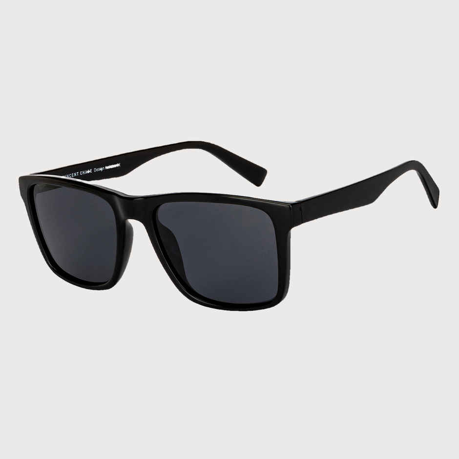 Vincent Chase By Lenskart |Polarized Sunglasses Full Rim |Unisex |Wayfarer |Large-145mm |Black-Grey