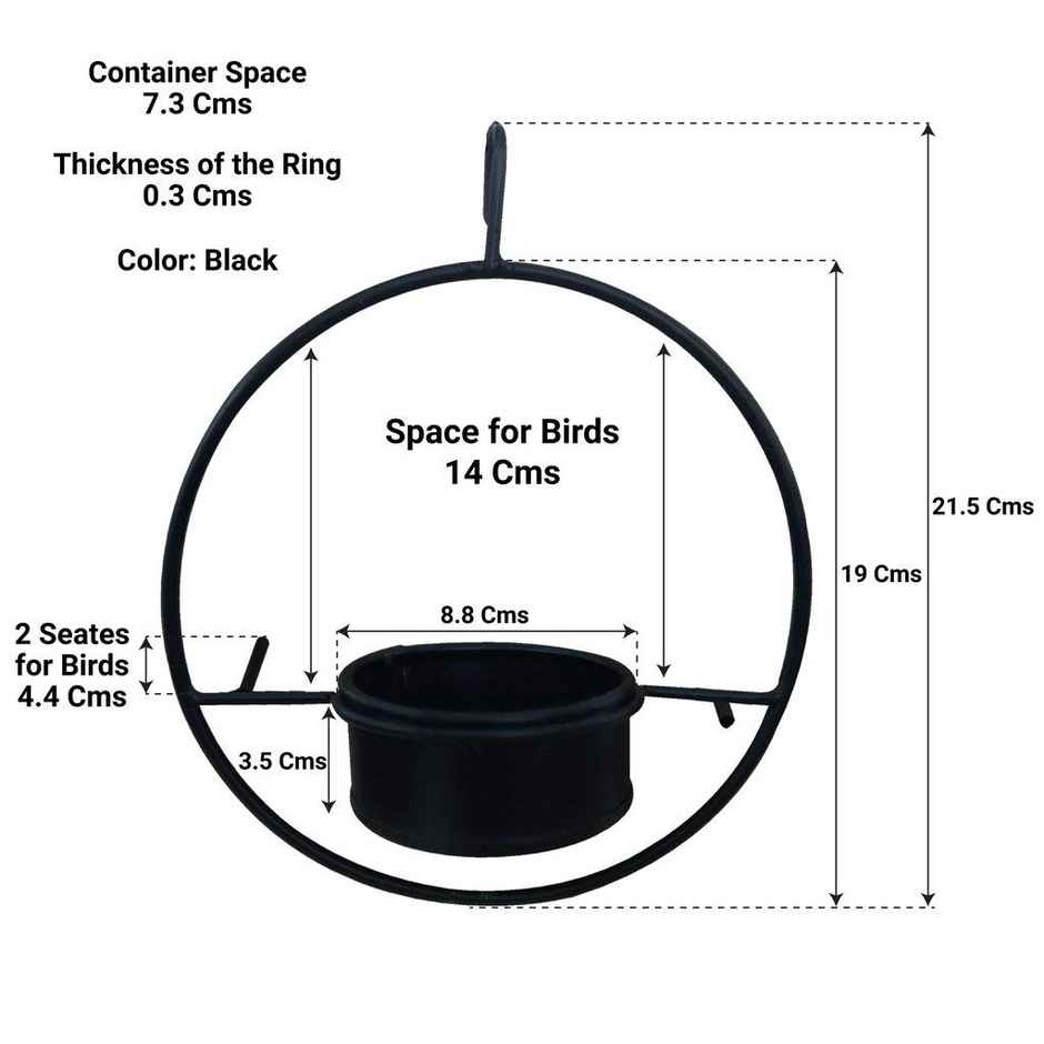 TrustBasket Bird Feeder, Hanging Metal Feeder for Balcony,Home,Indoor and Outdoor(Black)