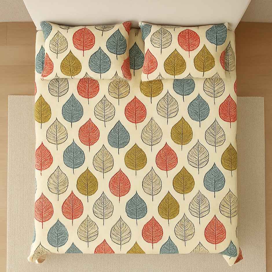Elegant Weavers Naples Double Microfibre Floral Bedsheet | 2 Pillow Covers | Multicolor