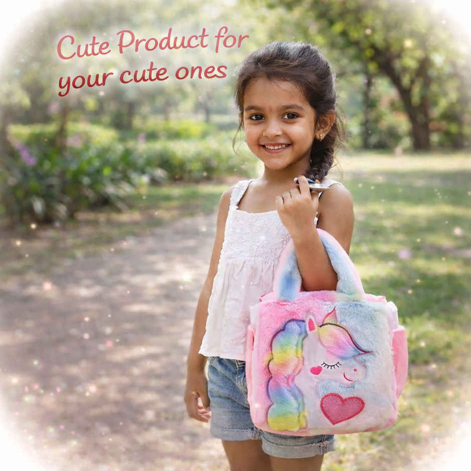 Kidara Unicorn Fur Crossbody Sling Bag | Multicolor