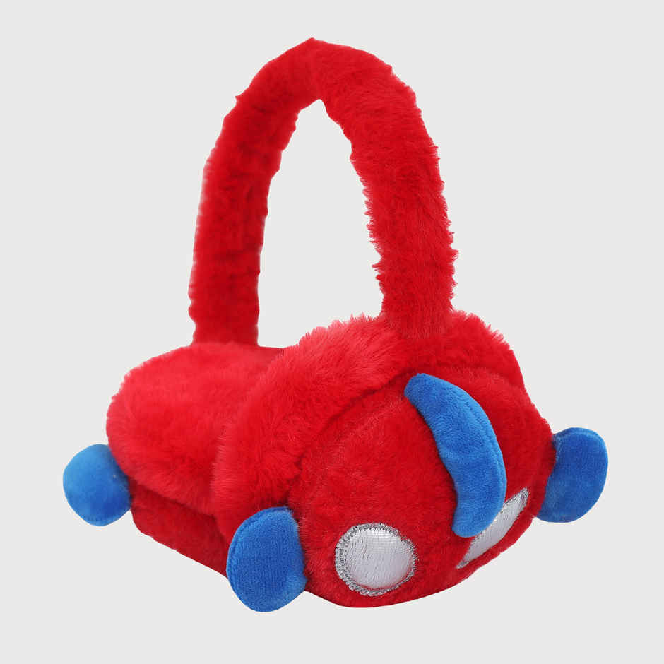 Fabseasons Unisex Solid Faux Fur Ear Muffs | Red - Free Size