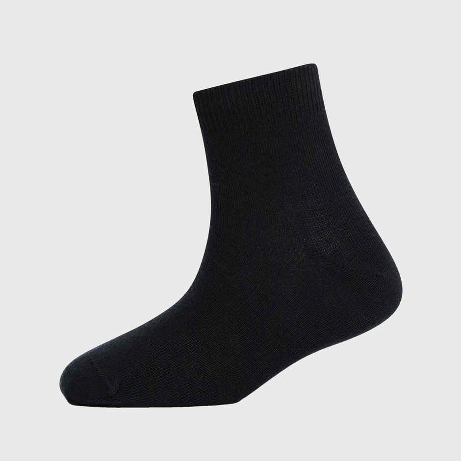 Jockey Unisex Solid Cotton, Nylon and Elastane Ankle Length Socks | Black | 5 - 6 years