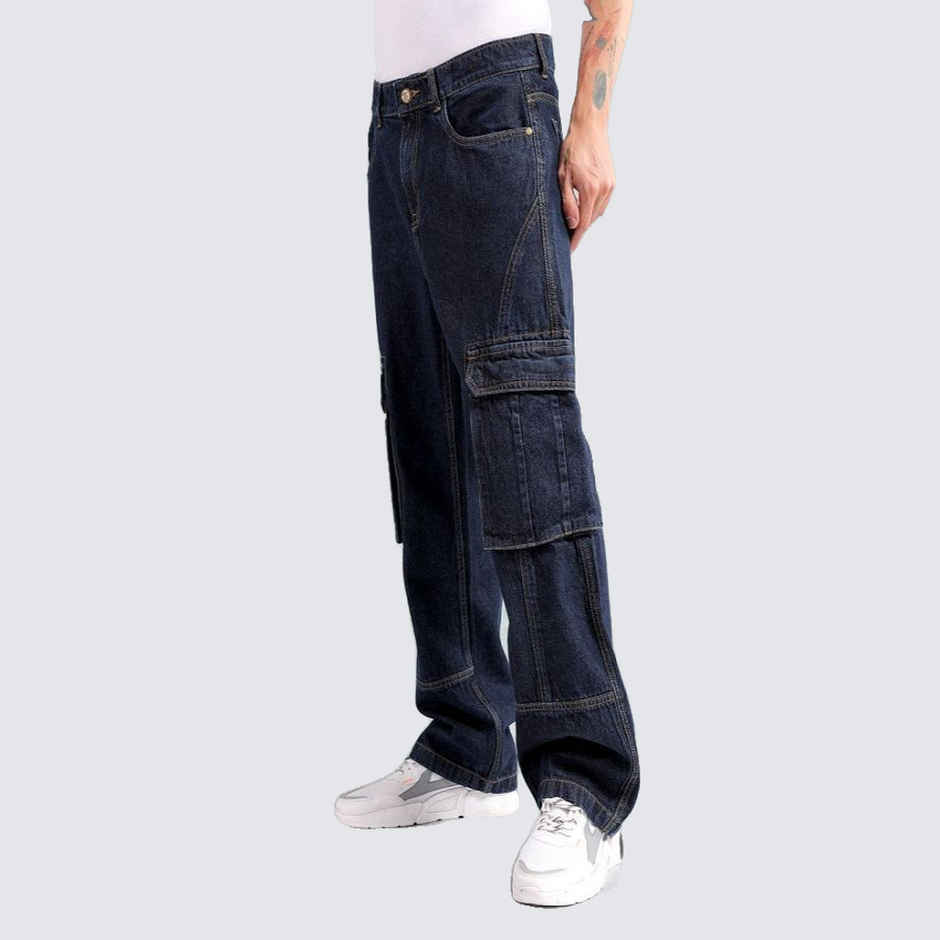 The Indian Garage Co Men | G365 Relaxed Distressed Casual Jeans | Navy | 32