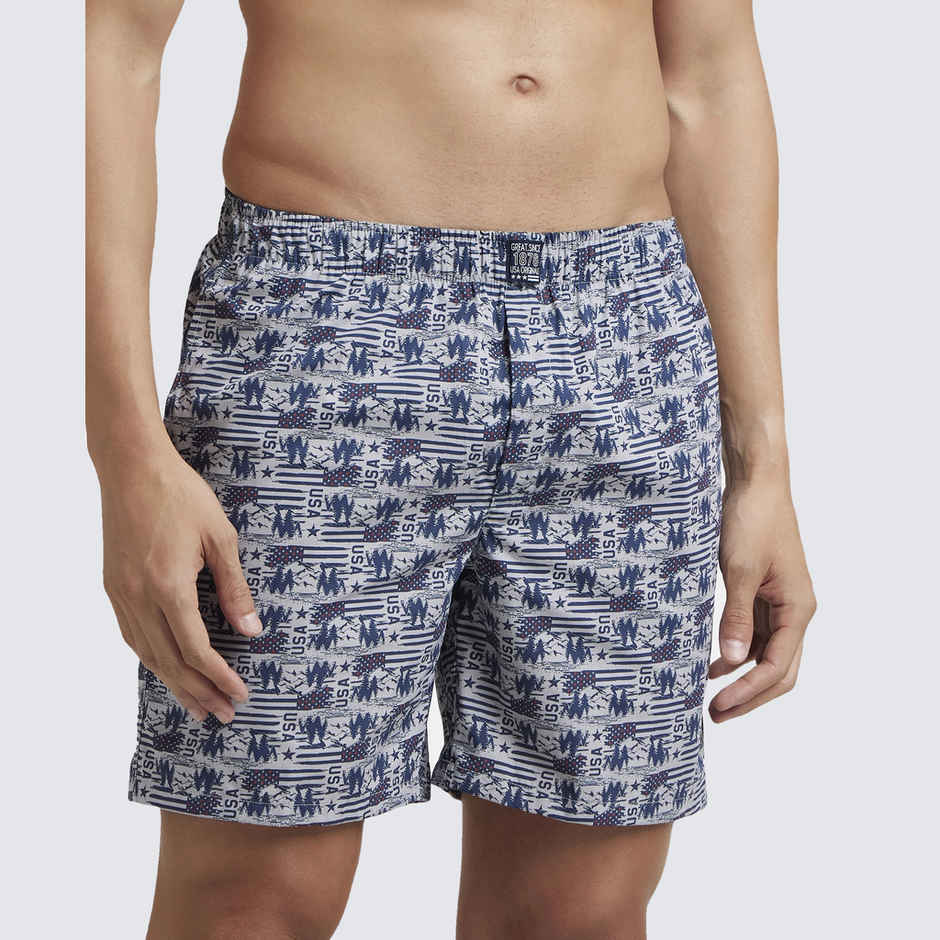Jockey US57 Men's Super Combed Cotton Woven Printed Underwear Boxer|Side Pocket|PO2 | Multi Colour-L