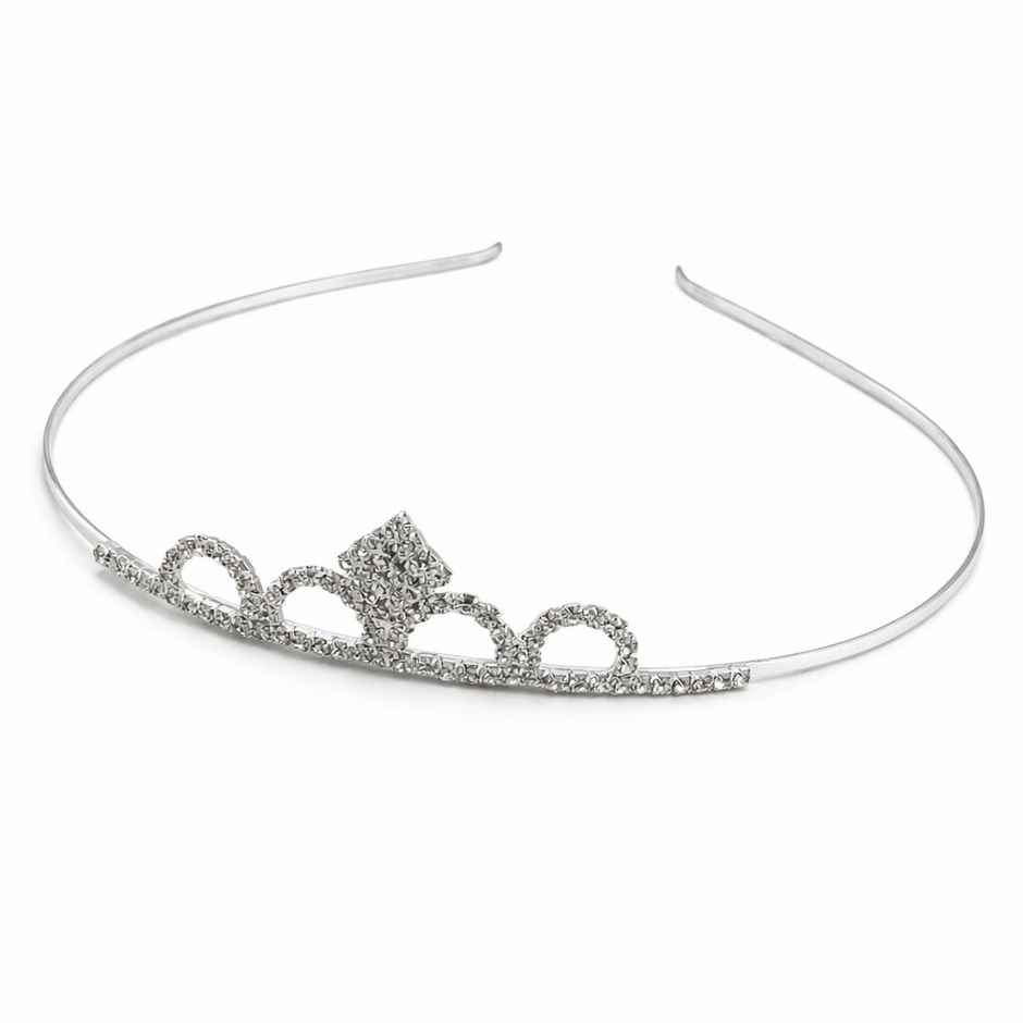 The Opal Factory Hair Accessories | Tiara Hair Band for Girl's - Silver