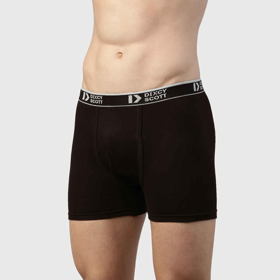 Dixcy Scott Men's 100% Combed Cotton Outer Elastic Waitband Long Trunk | Multicolour - XL