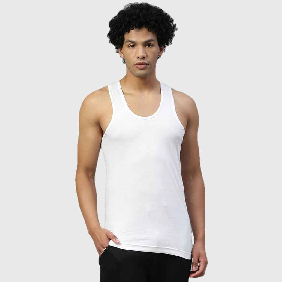 Dixcy Scott Originals Men's Solid Cotton Vest | White - L