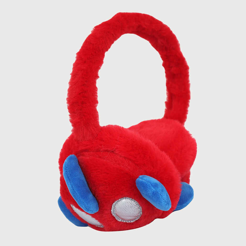 Fabseasons Unisex Solid Faux Fur Ear Muffs | Red - Free Size