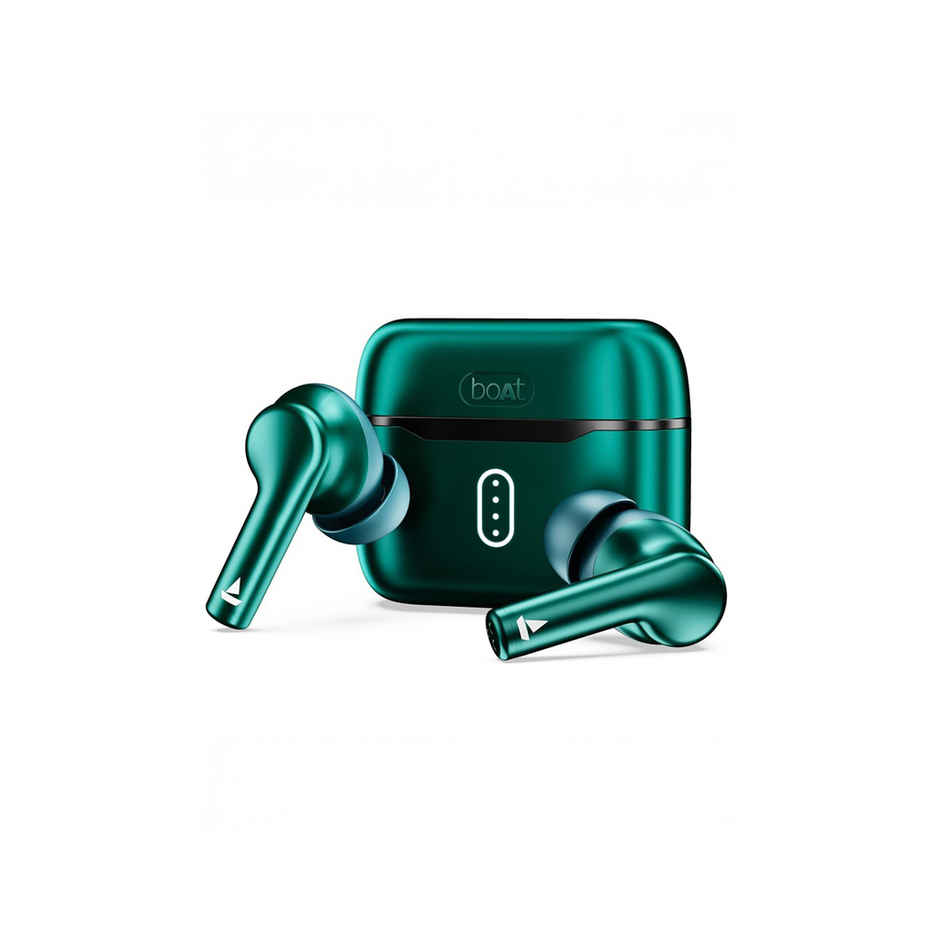 boAt Airdopes 141 Pro TWS Earbuds with mic,13mm Drivers, 60HRS Battery, 4Mics ENx, Fast Charge, IPX5, v5.3 Bluetooth Earbuds,Metallic Finish - Martian Green