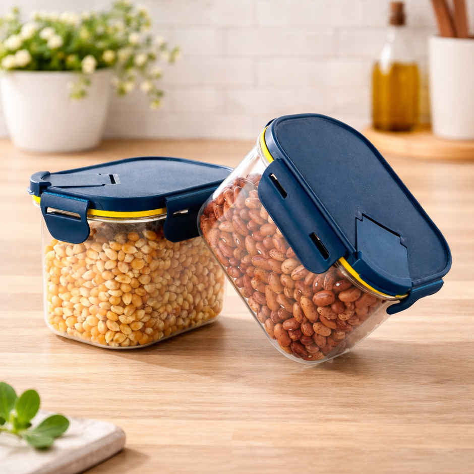DesignLand Zedak Airtight Smart Storage Containers | Easy Pour Lid & Locking Clips | 700 ml