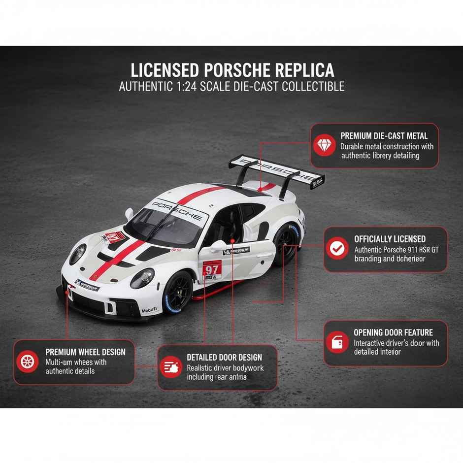 Bburago Licensed 1:24 Model Porsche 911 Rsr Gt