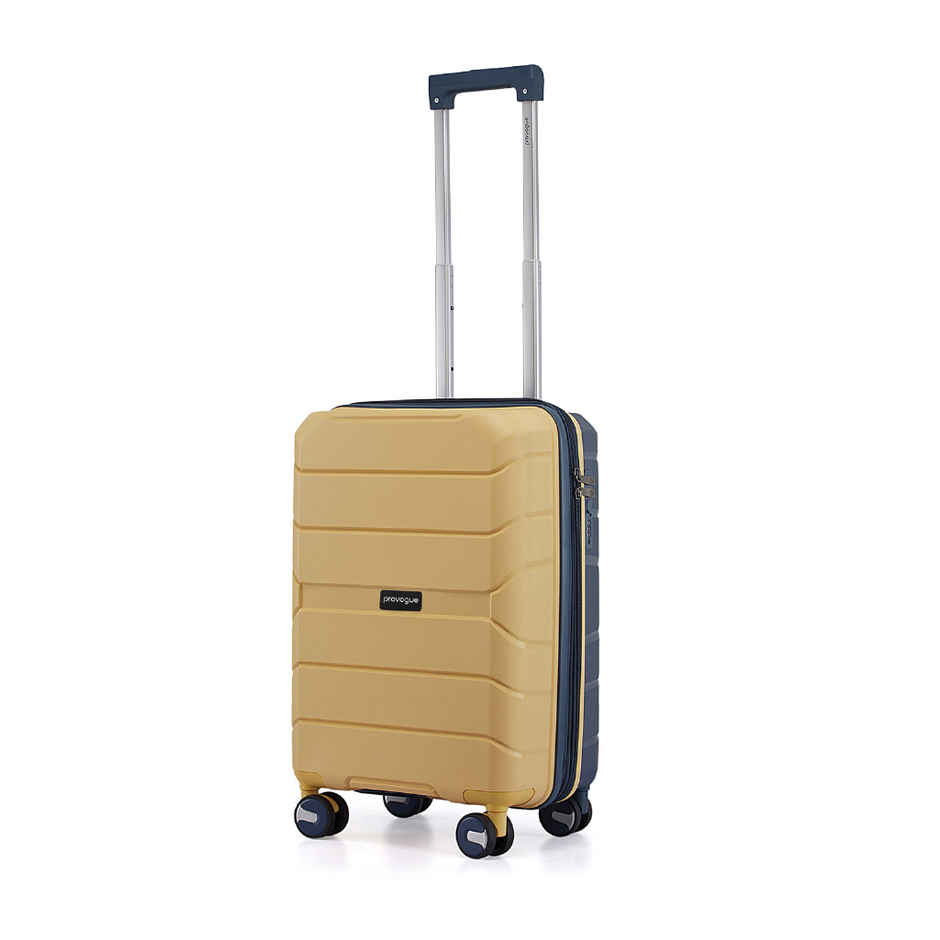 Provogue Cascade Hard-Sided PP Cabin Luggage Trolley Bag | Golden Yellow -Blue Berry - 55 cm