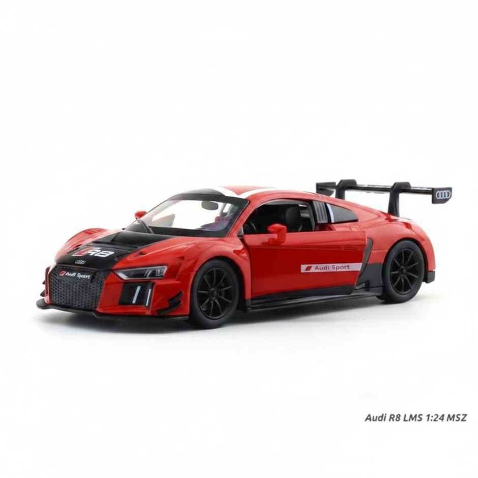 MSZ Licensed Audi R8 LMS Diecast Model Car Red 1:24 Scale Collectible Toy