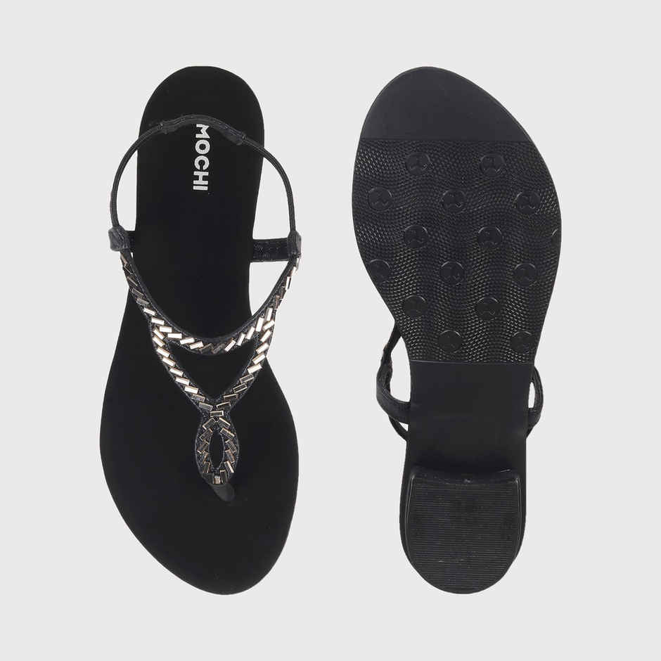 Mochi Women Black Color Sandal Ethnic Size UK 6 (35-4917)