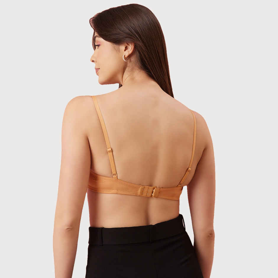 Clovia Cotton Padded Underwired Multiway Strapless Balconette T-Shirt Bra | Nude | 36C