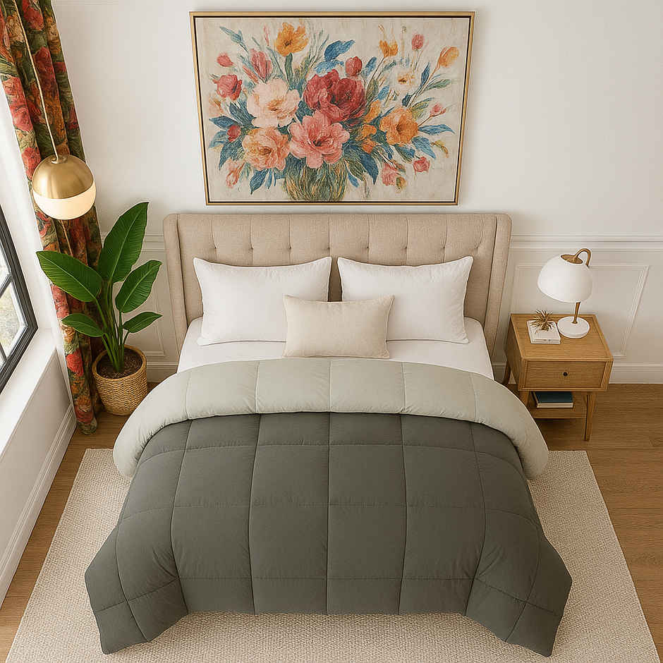 Elegant Weavers Reversible Double Bed Comforter - Grey 1