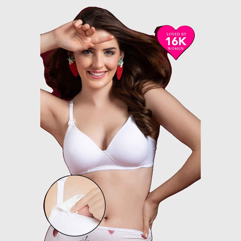 Clovia Women Padded Non-Wired Demi Cup Feeding Bra | White | 32D