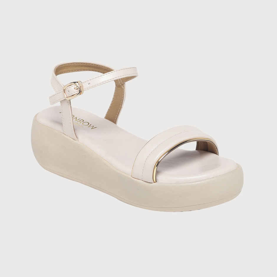 Monrow Women's Verina Cream Flatform Heels | UK6