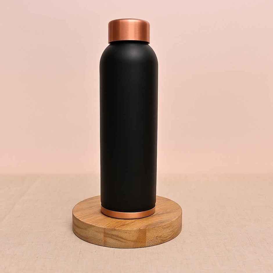 OGGN Copper Water Bottle For Daily & Office Use 950 ml, Black |Pure Copper