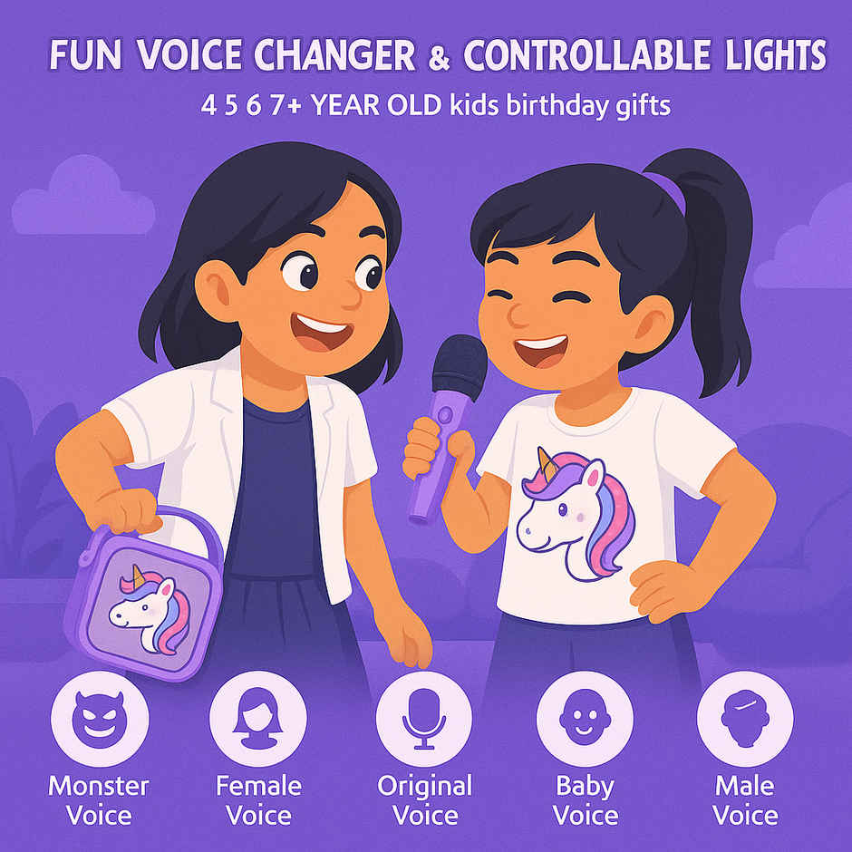 Kidara Unicorn Karaoke Speaker & Mic Set (5 W, Purple)