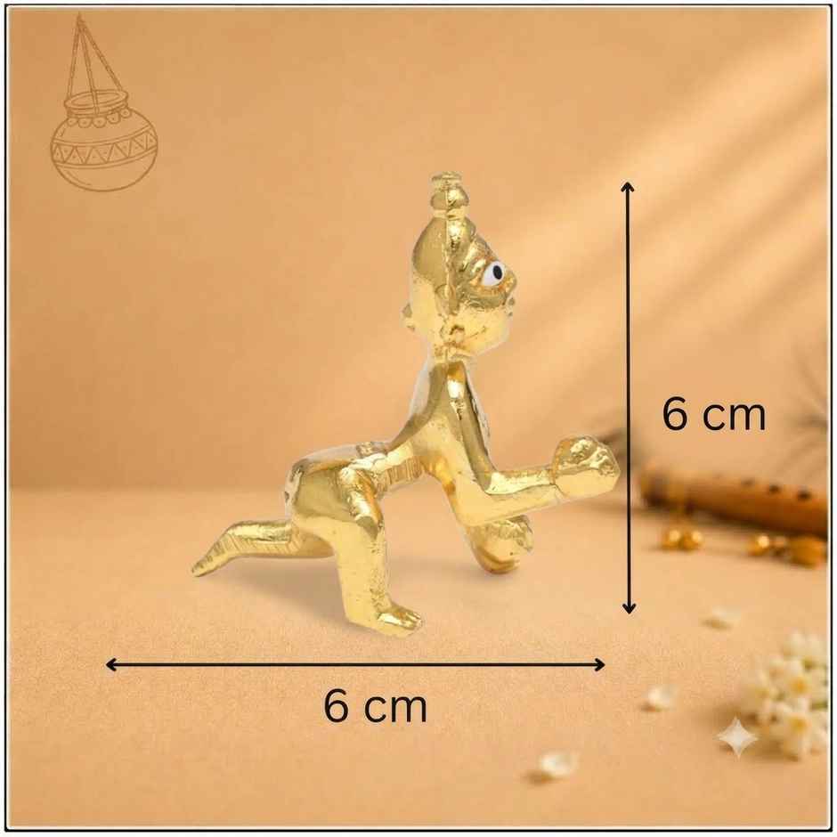 Laddu Gopal Idol | Size 1 | Metal with Gold Coating | Krishna Janmastami Special | Chandar