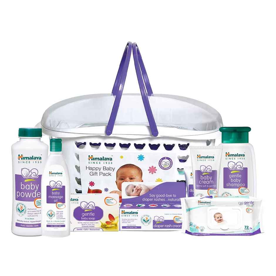 Happy Baby Gift Basket 7pcs with Newborn Baby Essentials