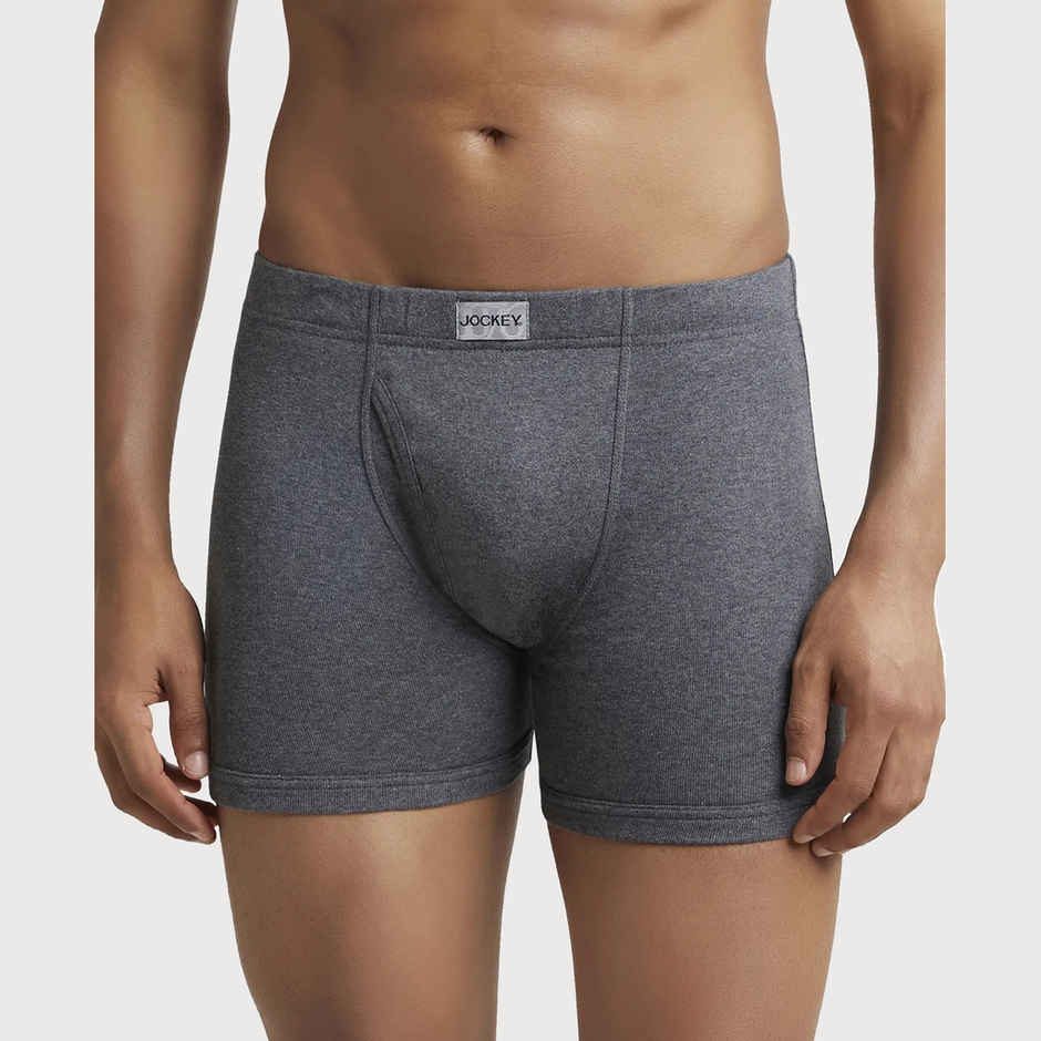 Jockey 8008 Men's Cotton Rib Underwear Solid Trunk|Ultrasoft Waistband | -S