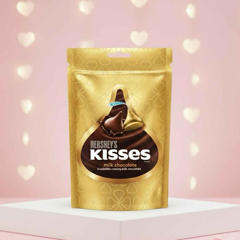 Hershey'S Kisses Milk | Chocolate Share Bag (36g) & Fnp Blush Romance Single Red Rose (1pc) Combo