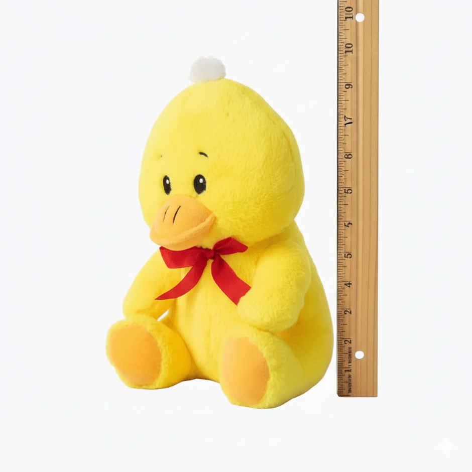 DearJoy Playful Duck with a Bow Soft Toy Yellow 25 cm