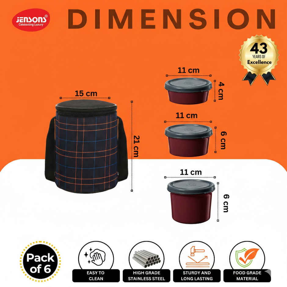 Jenson Microwave Safe Tower Lunch Box | Round