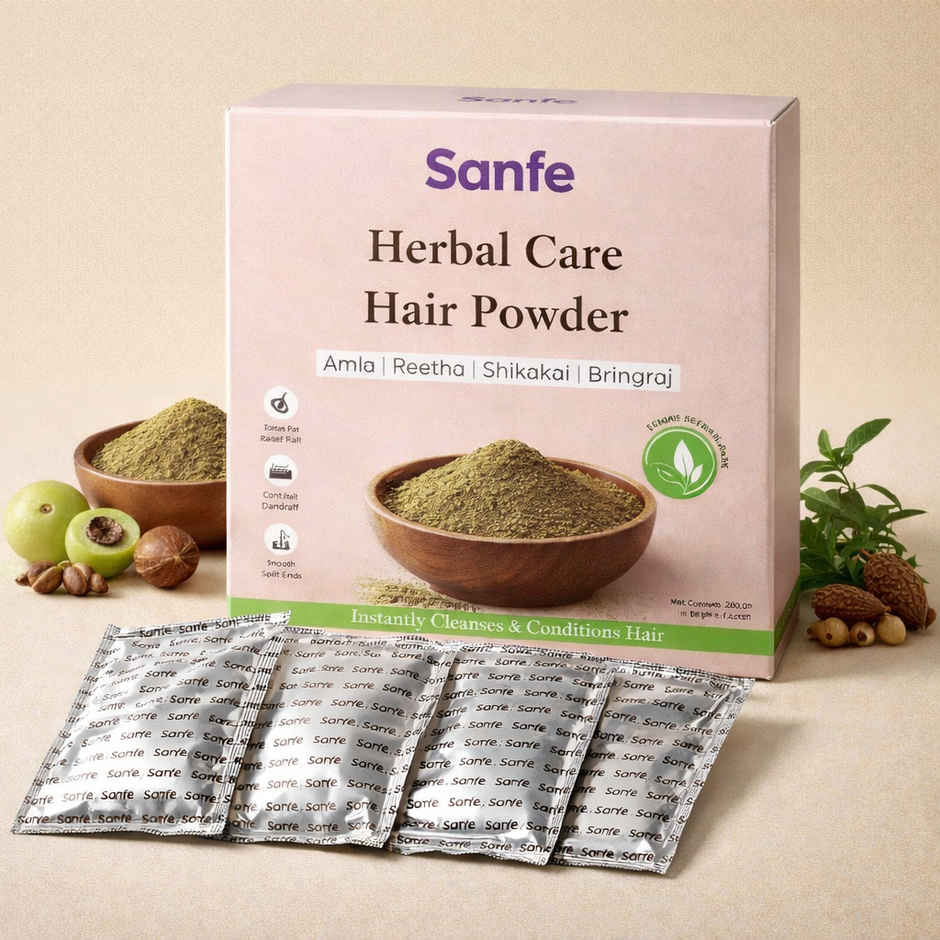 Sanfe Herbal Care Hair Powder | Amla Reetha Shikakai Bhringraj