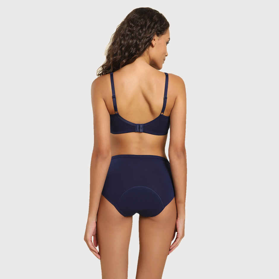 Van Heusen Women Deep Sea Navy Solid Side Support Panel No Spill Comfort Bra |32C