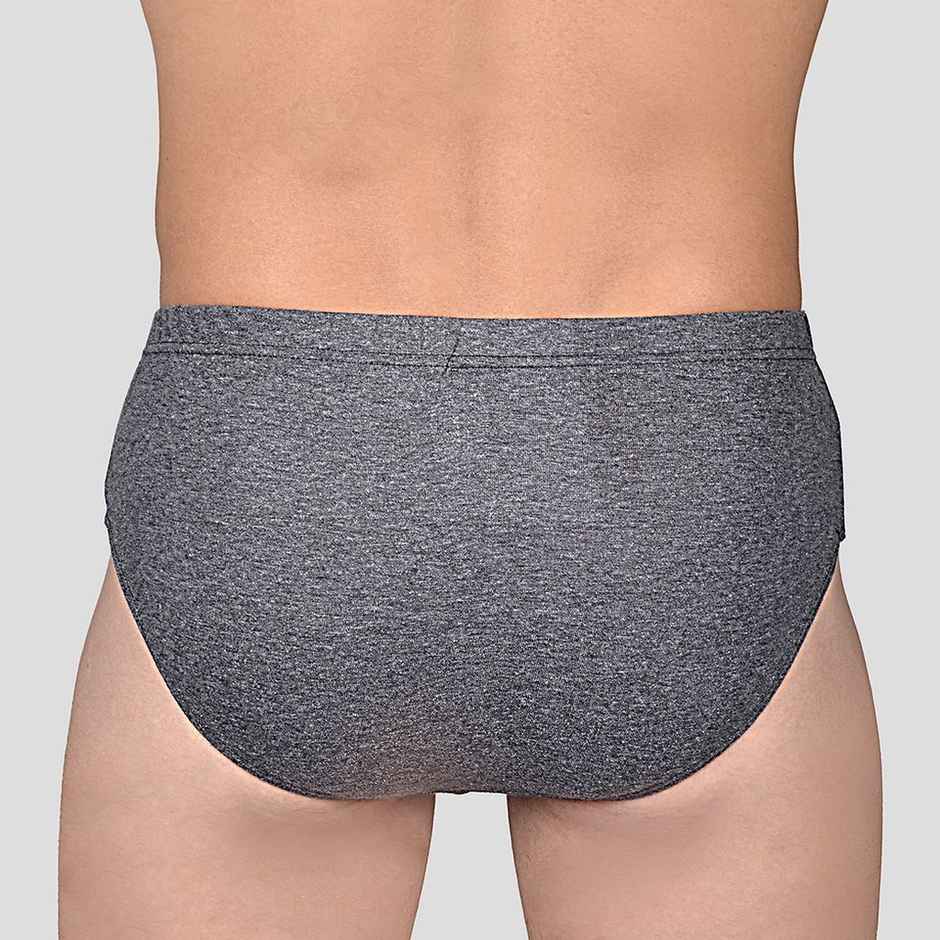 Frenchie Plus Mens Brief | Pack of 2 | Grey Melange | Black | 85 cm