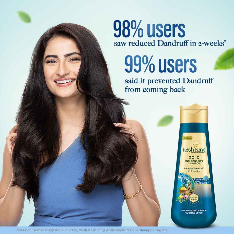 Kesh King Gold Anti-Dandruff Shampoo with 21 Herbs for Men & Women