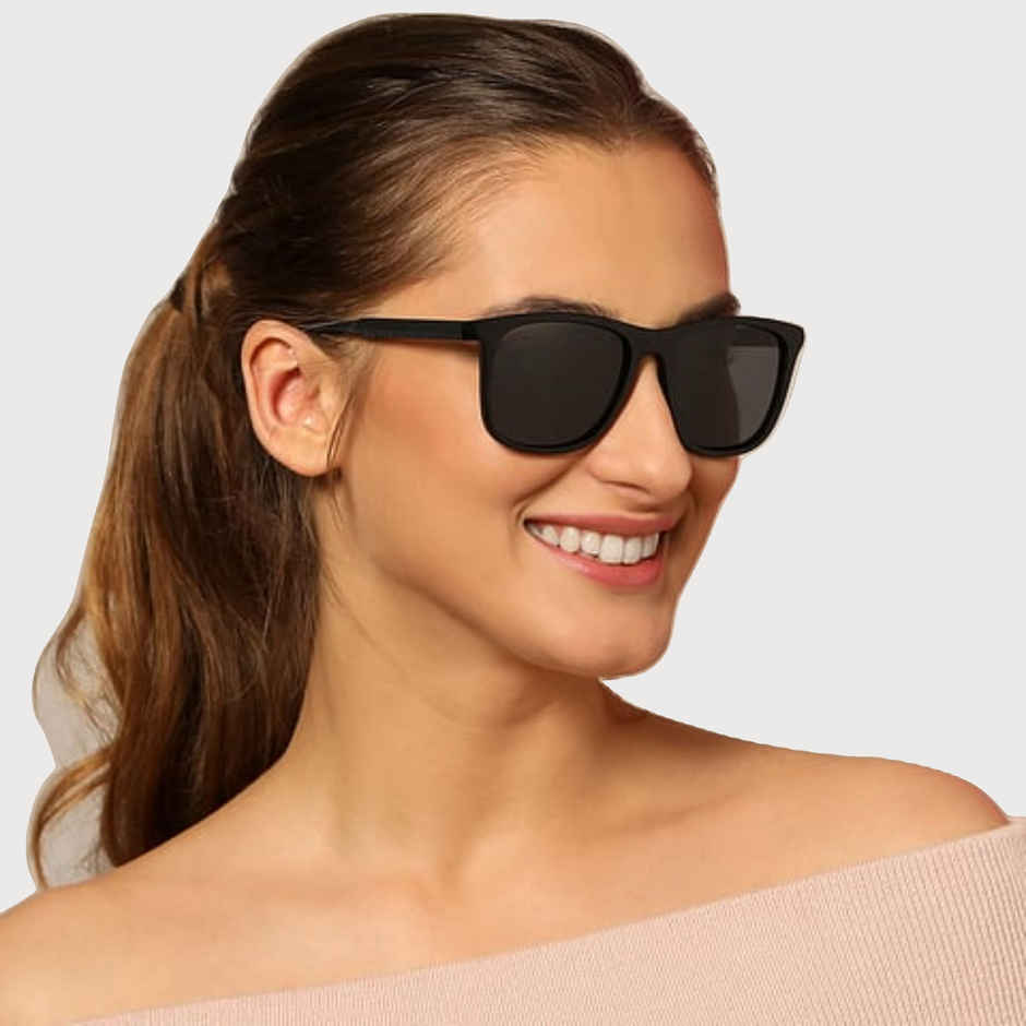 Vincent Chase By Lenskart Unisex Polycarbonate Wayfarer Sunglasses | Black - L