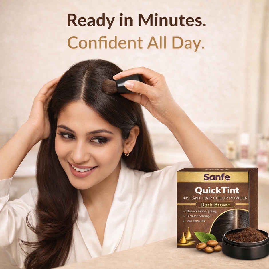 Sanfe QuickTint Instant Hair Color Powder For Grey Coverage