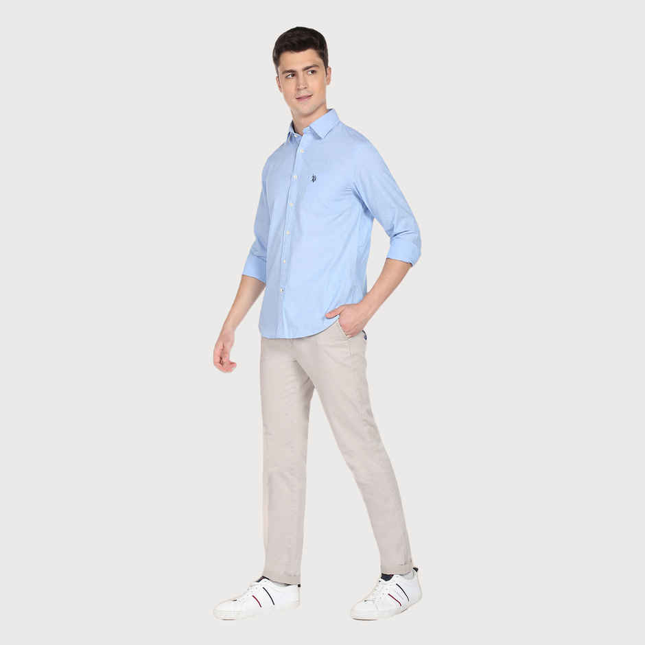 U.S. Polo Assn. Men's Two Tone Shirt | Light Blue - 40