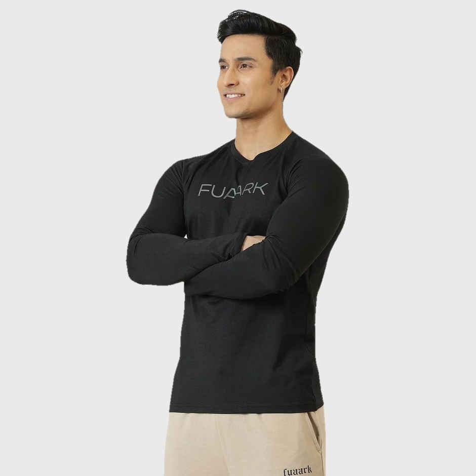 Fuaark Men's Chase Full Sleeve GYM T-shirt | Black - L