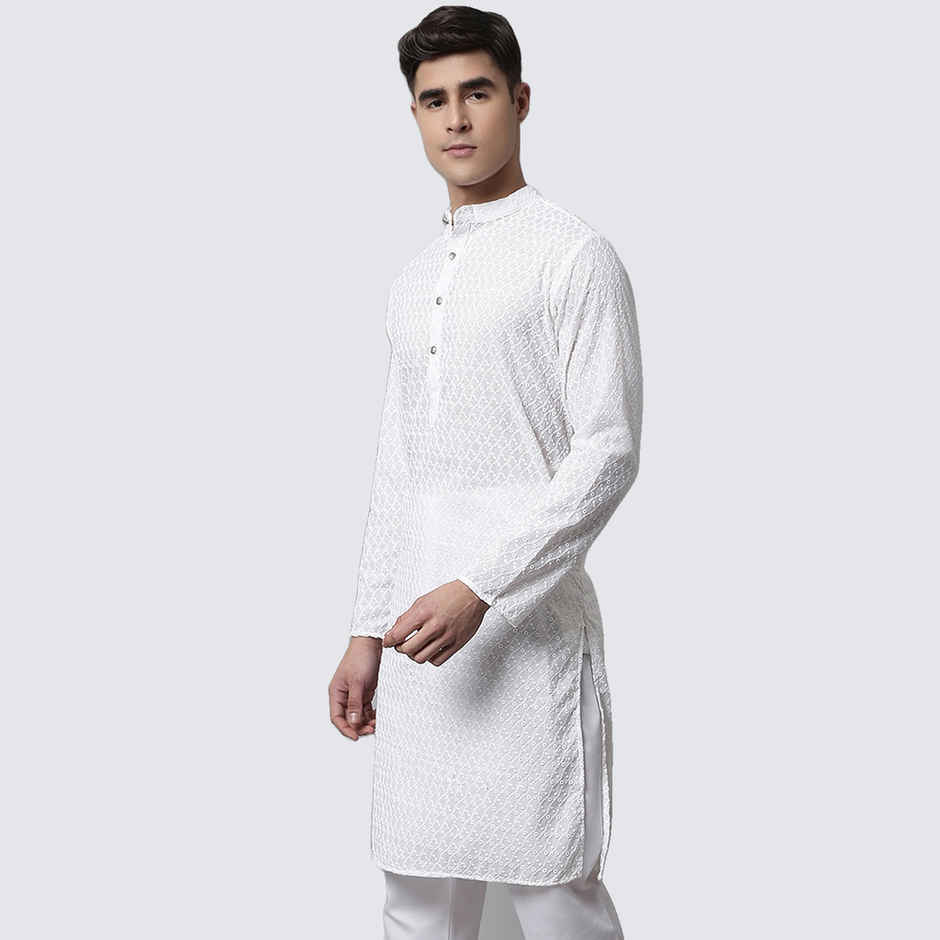 Jompers Men's Kurta | Ko 561 | White - M