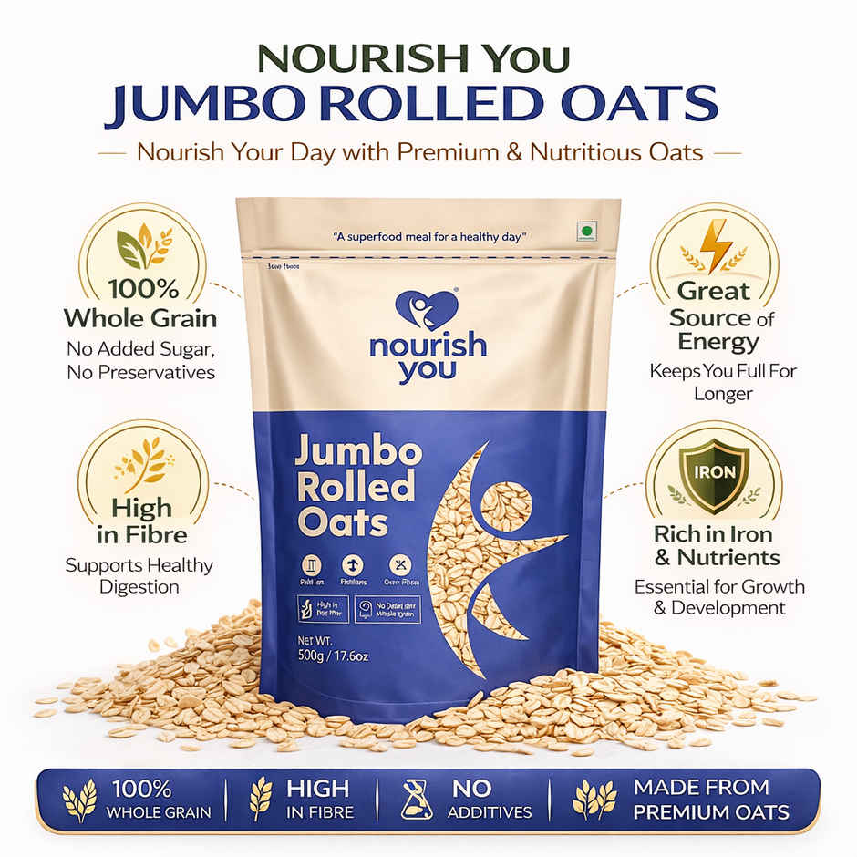 Nourish You Jumbo Rolled Oats - Gluten free , Breakfast Cereal