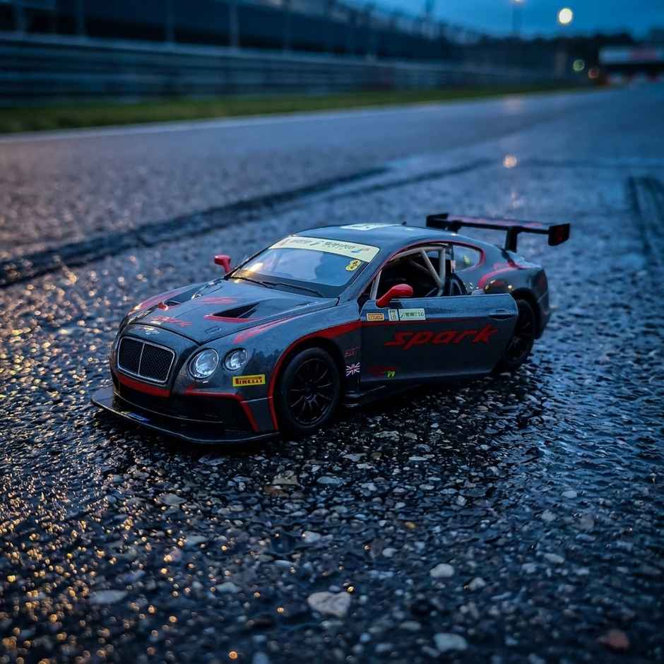 MSZ Licensed Bentley Continental GT3 Concept Diecast Model Car Black 1:24 Scale Collectible Toy
