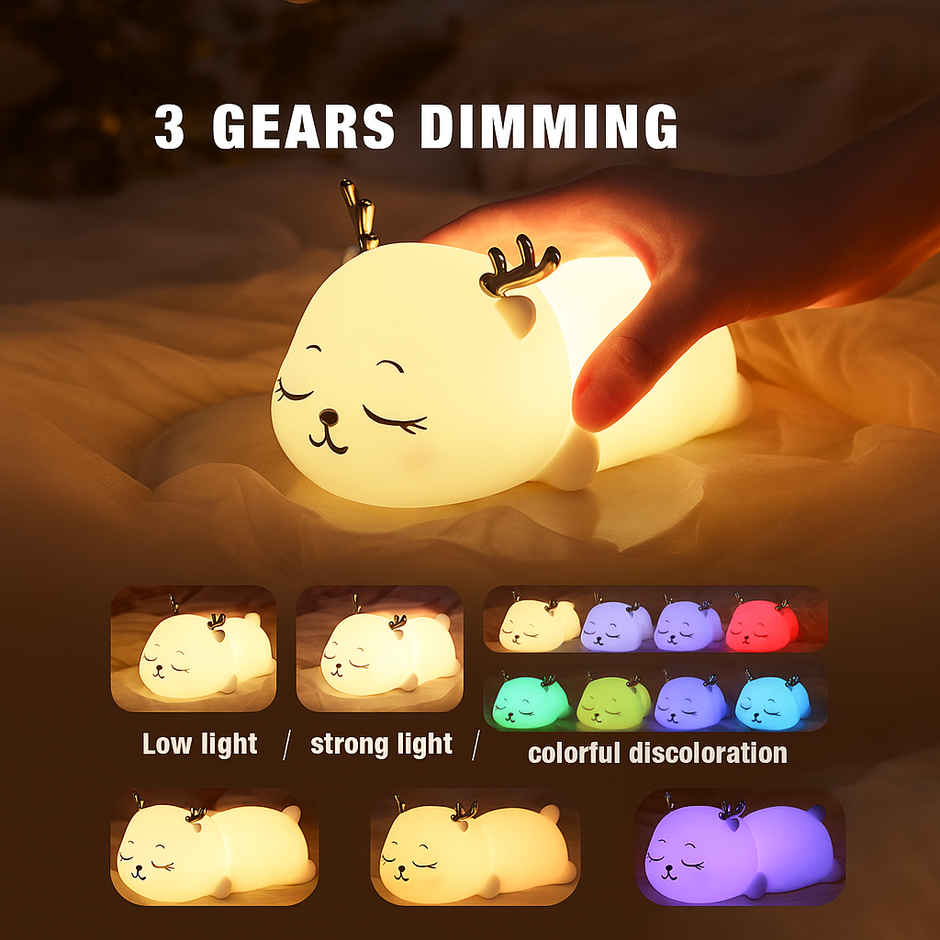 Kidara Lovely Fawn Deer Silicone Rechargeable 5 W Night Lamp