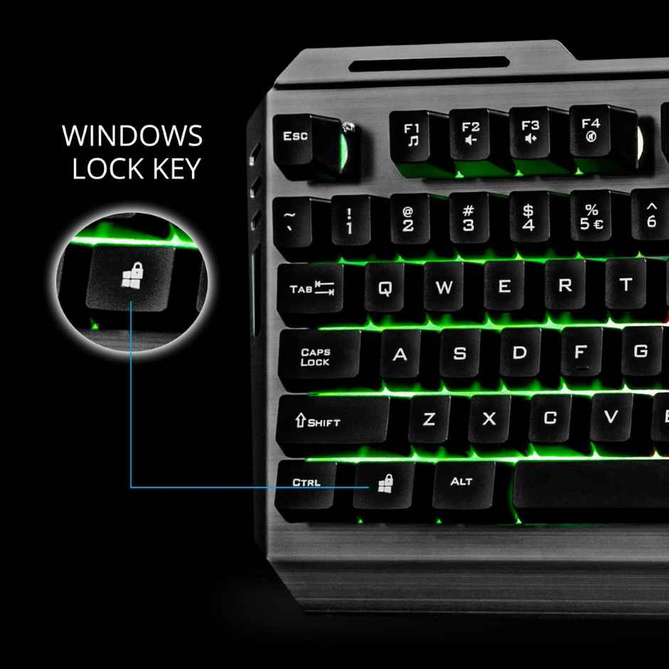 Zebronics Transformer Gaming Keyboard & Mouse Combo Mouse With 6 Buttons Led Lights 3200Dpi Black
