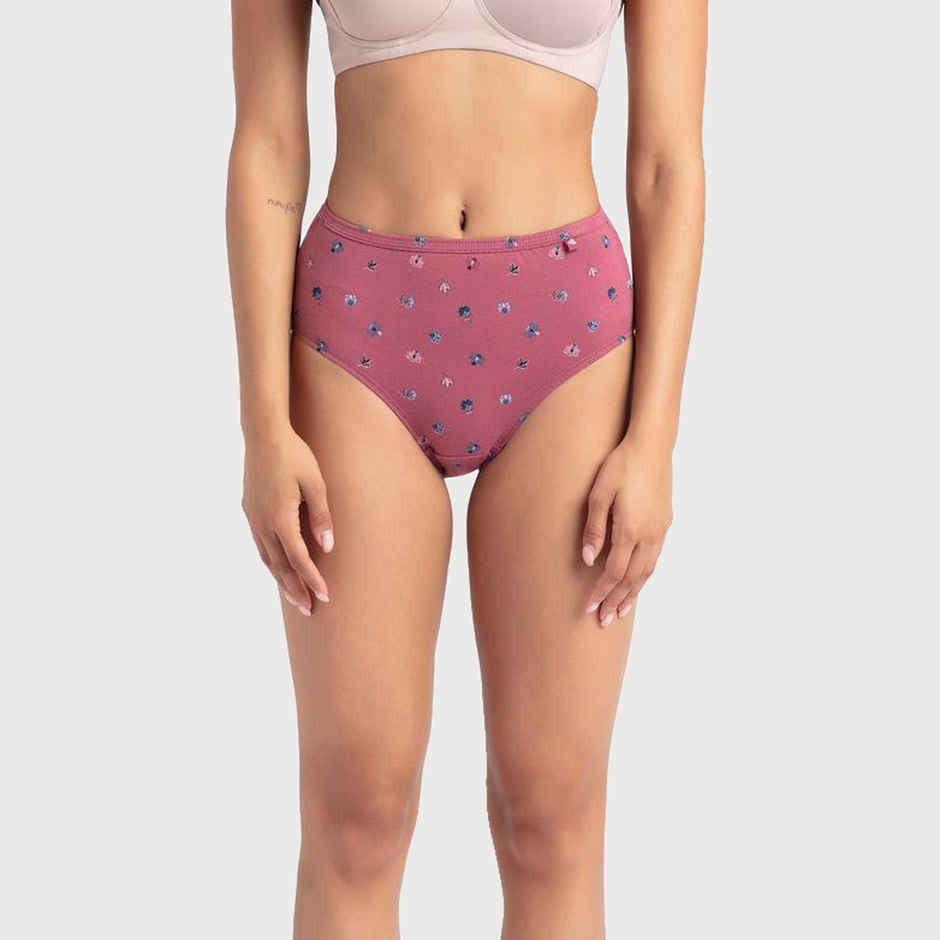 Jockey 1406 Women's Super Combed Cotton Underwear Mid Waist Hipster Panty|PO3 | Multicolor Dark assorted-XL