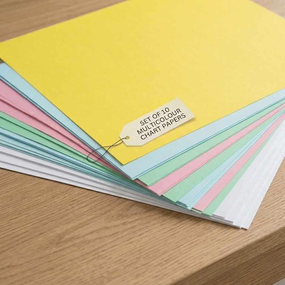 ABK Chart Paper Multicolour Set Of 10 | A1 Size | 22 x 28 In | A1